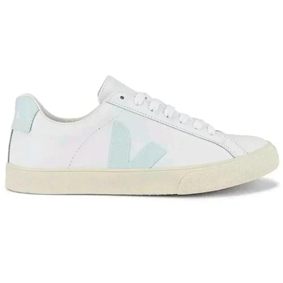 Veja Womens Esplar Sneaker Extra White & Menthol Sustainable Minimalist Shoe 6 - Picture 1 of 16